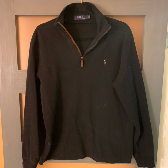 Black Polo Quarter Zip Men’s Medium - Picture 1 of 3